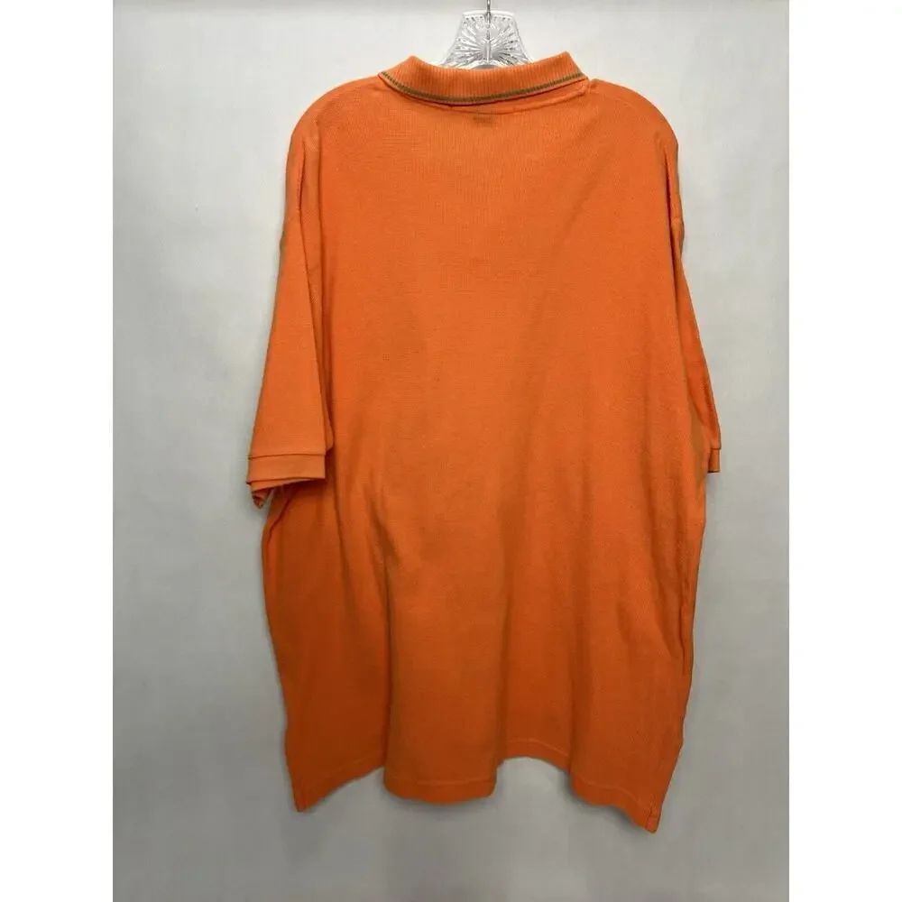 VTG Polo Sport Ralph Lauren Men’s Polo Shirt Waffle Knit Orange Spell Out XLarge